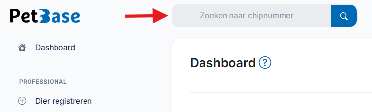 Zoeken naar chipnummer