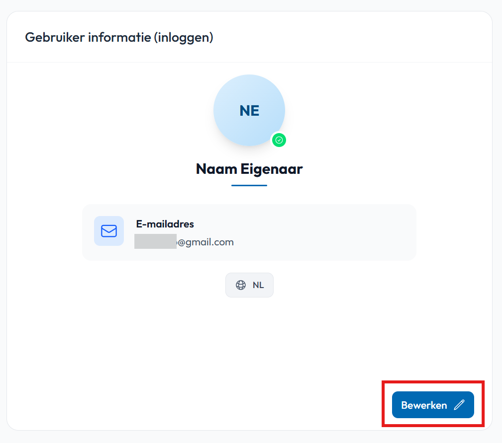 Gebruiker informatie bewerken