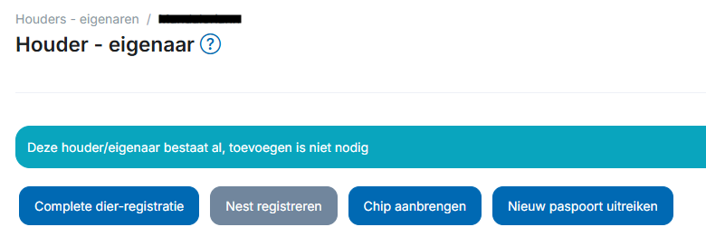 Eigenaar heeft account PetBase