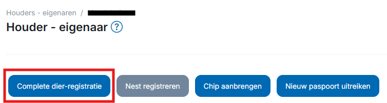 Complete dier-registratie PetBase