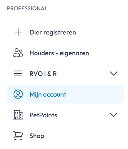 Professional 'Mijn account'