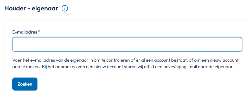 E-mailadres opzoeken houder eigenaar