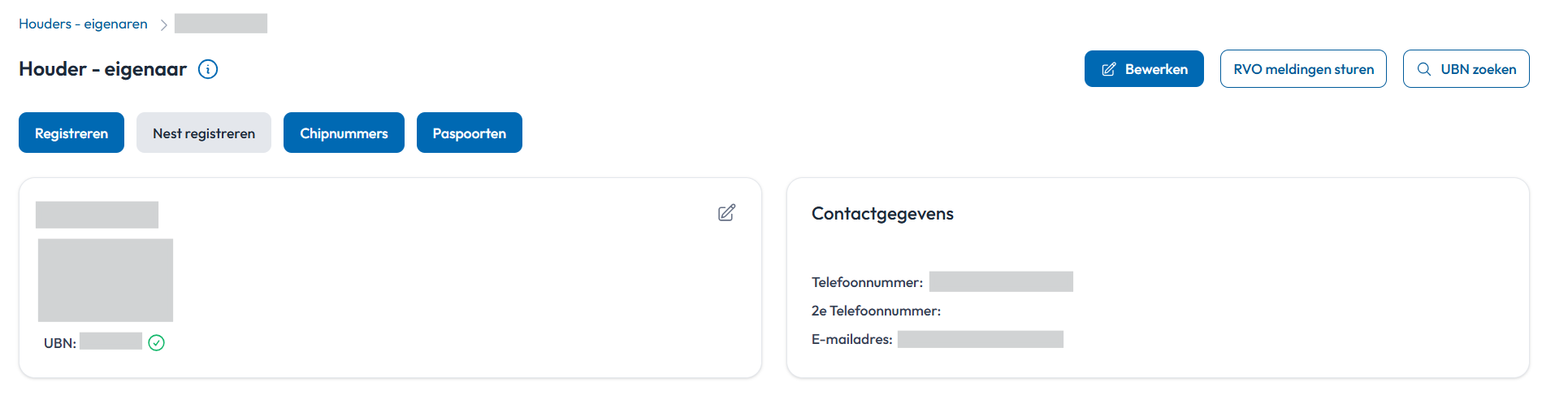 Houderkaart eigenaarkaart PetBase