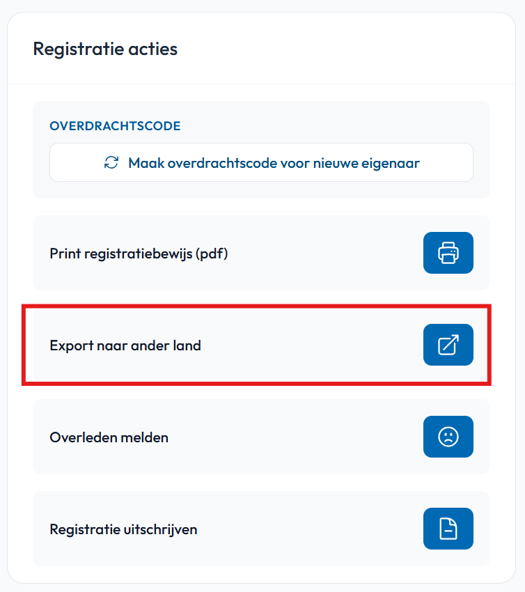 Export naar een ander land