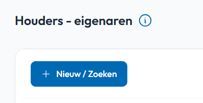 Nieuwe houder toevoegen of opzoeken
