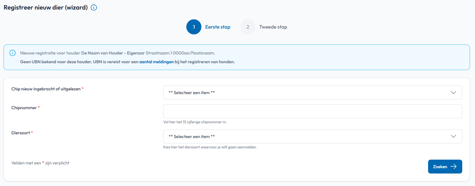 Zet een bestaande registratie over