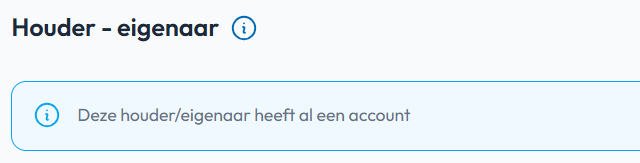 eigenaar heeft al een account