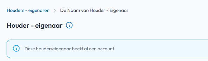 Houder heeft al een account