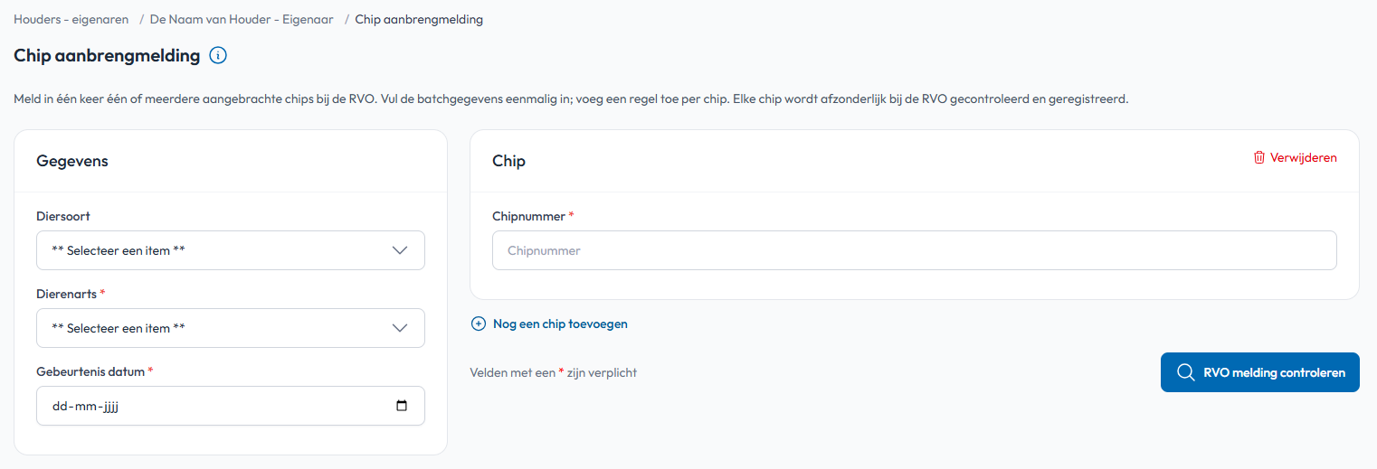 losse chipaanbrengmelding