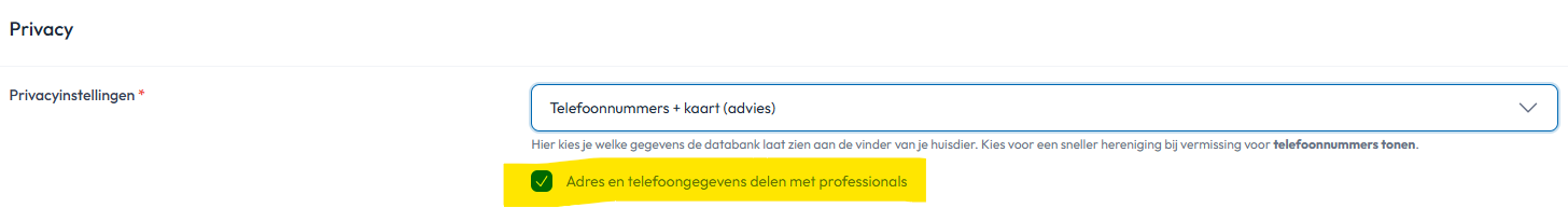 Gegevens delen met professionals