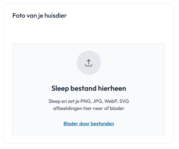 Foto van huisdier toevoegen