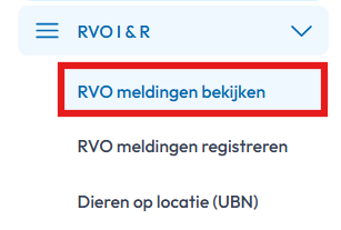RVO I & R RVO meldingen bekijken