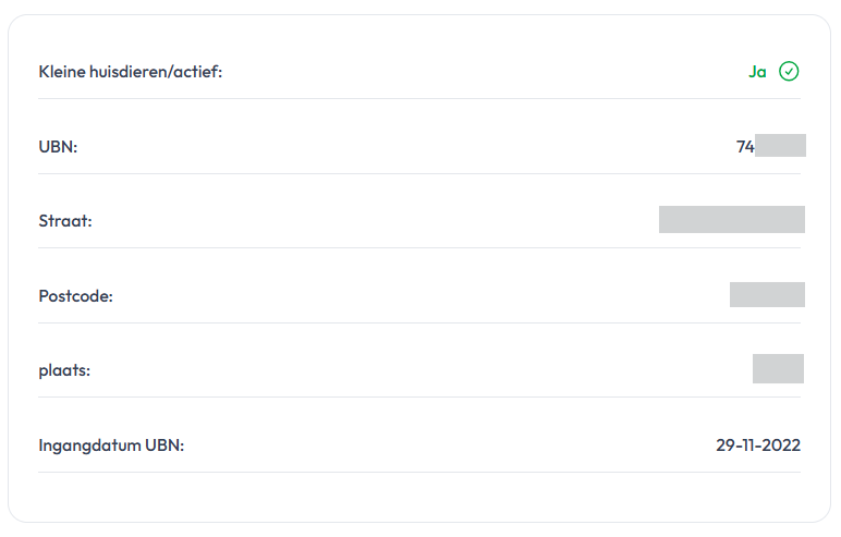 UBN gevonden resultaat