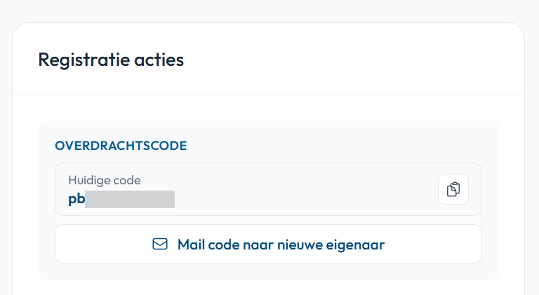 Overdrachtscode