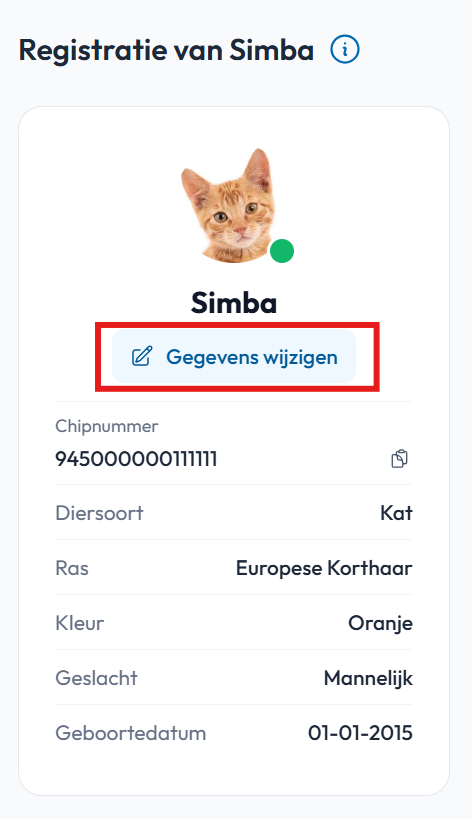 Gegevens wijzigen