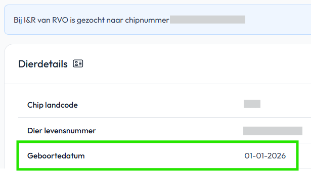 Geboortedatum moederhond bekend dierdetails