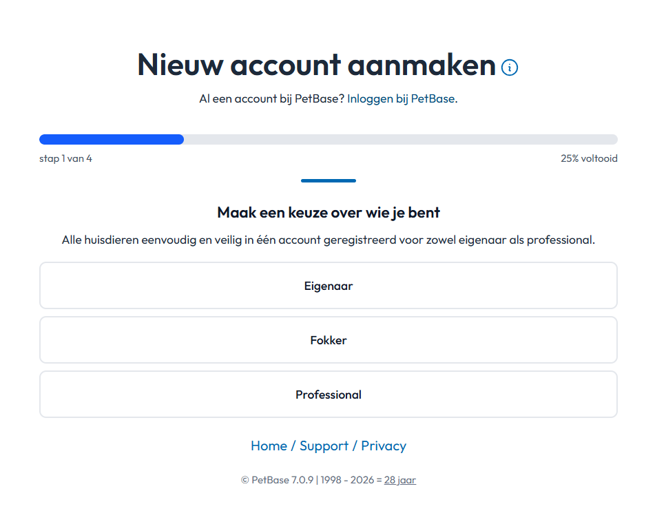 Nieuw account aanmaken