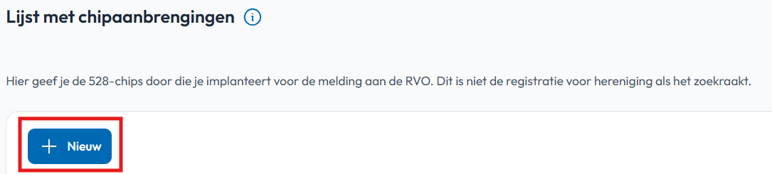 Nieuwe chipaanbrengmelding