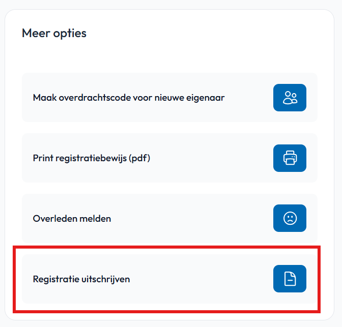 Registratie uitschrijven