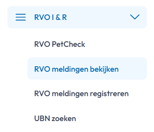 RVO I & R RVO meldingen bekijken hond
