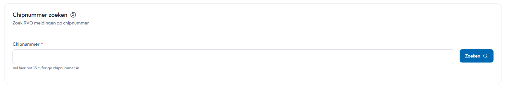 Chipnummer invullen RVO meldingen en detail gegevens