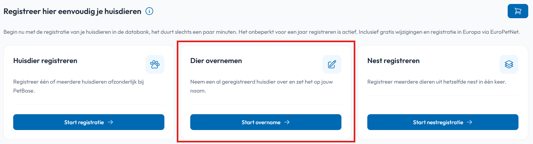 Dier overnemen
