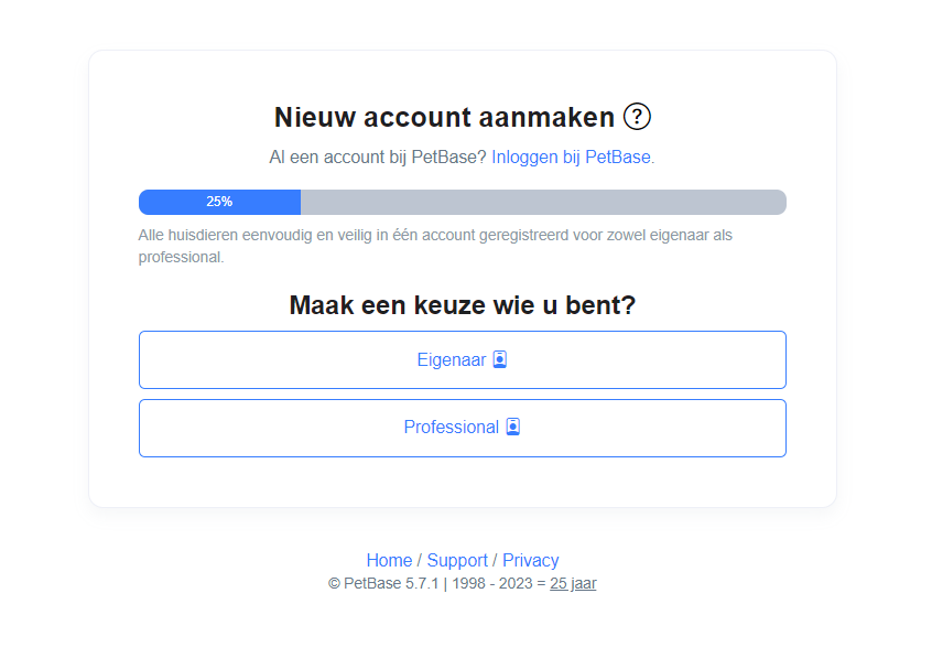 registreren account