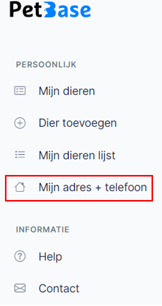 adres telefoonnummer wijzigen