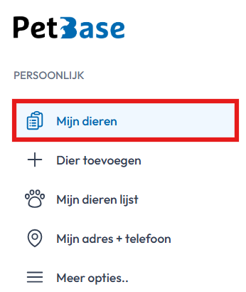 Mijn dieren registreren