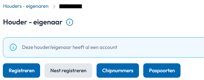 Houder heeft een account houderkaart