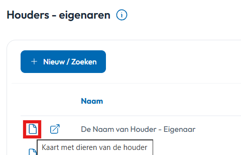 kaart met dieren van de houder