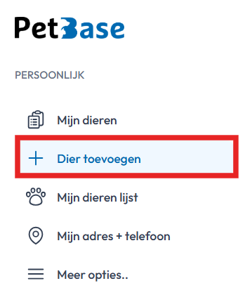 Dier toevoegen