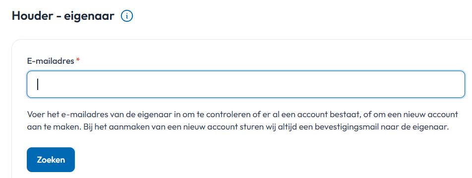 e-mailadres van houder eigenaar zoeken