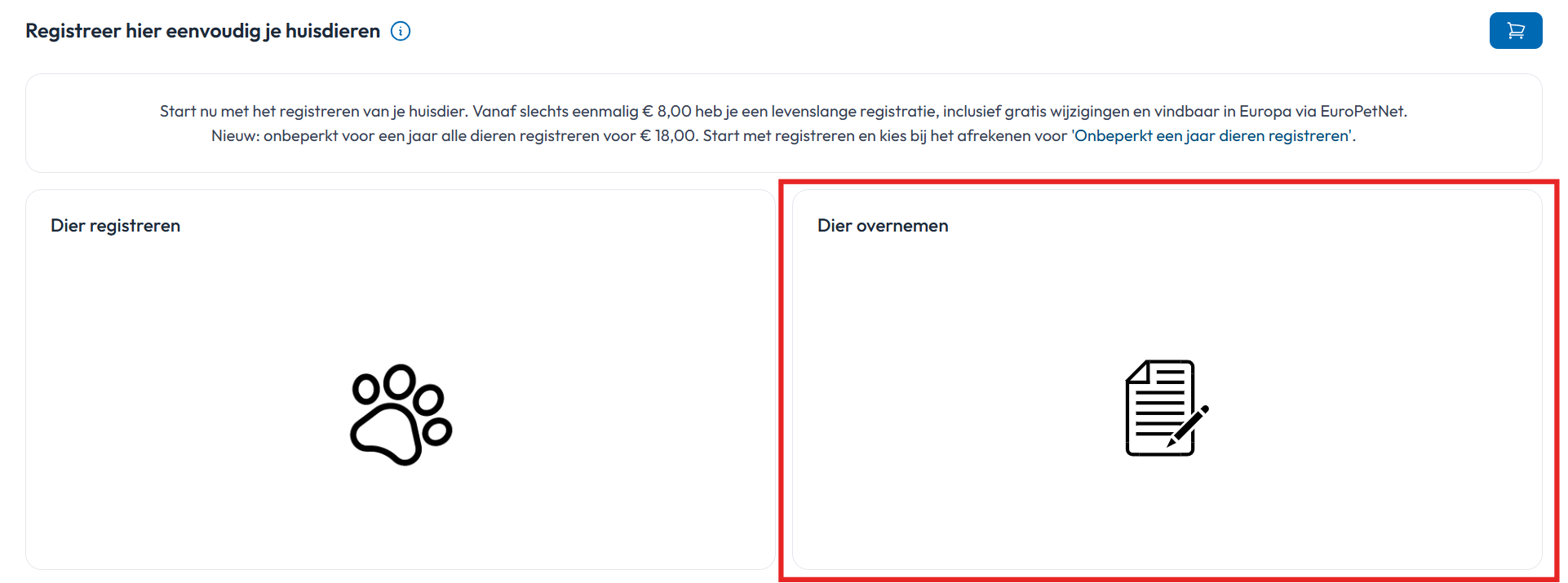 Dier overnemen