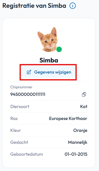 Gegevens wijzigen