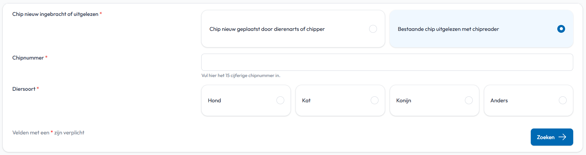 bestaande chip uitgelezen