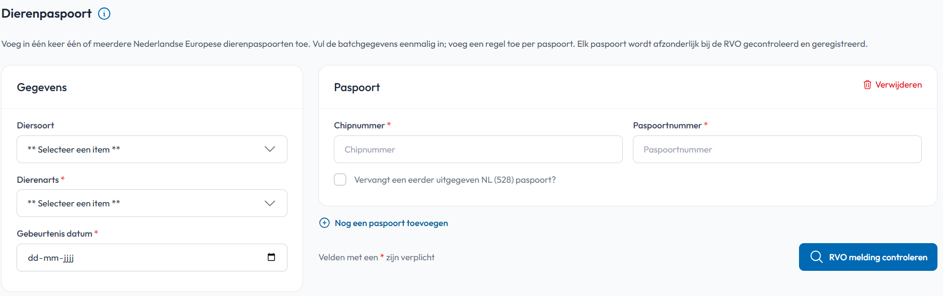 Paspoort melden los