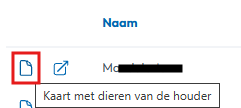 kaart met dieren van de houder