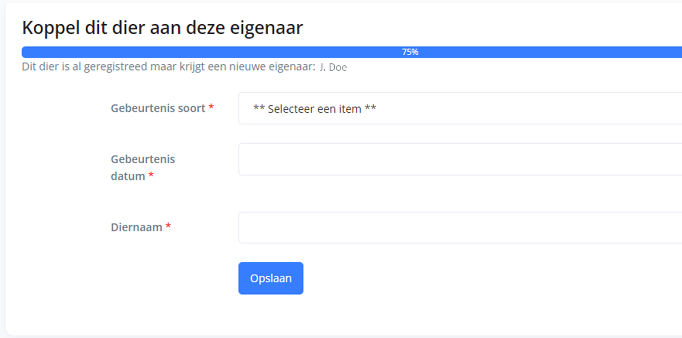 dier op naam registreren