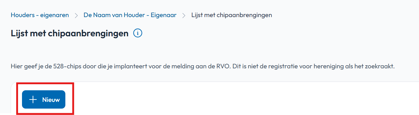 nieuwe chipaanbrengmelding