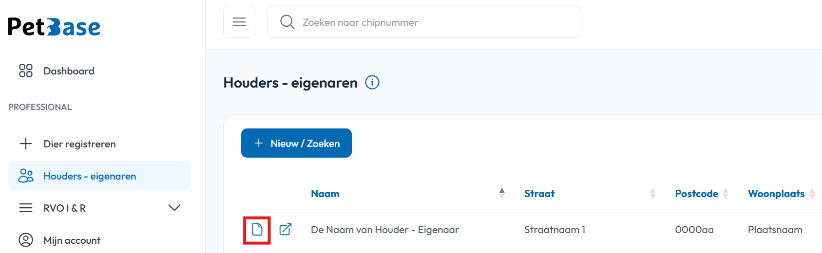 houderkaart eigenaar