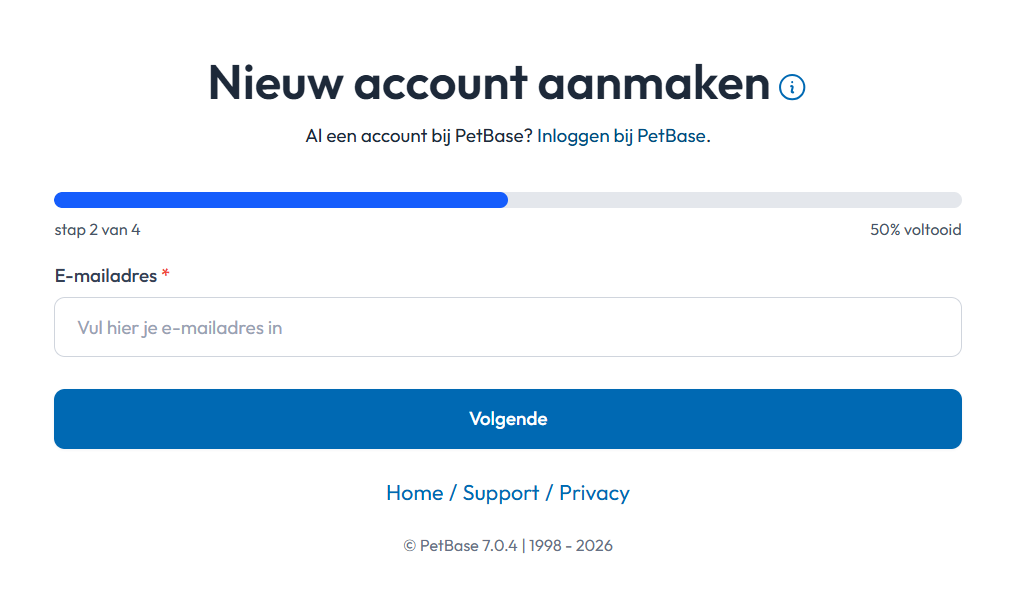 e-mailadres voor account