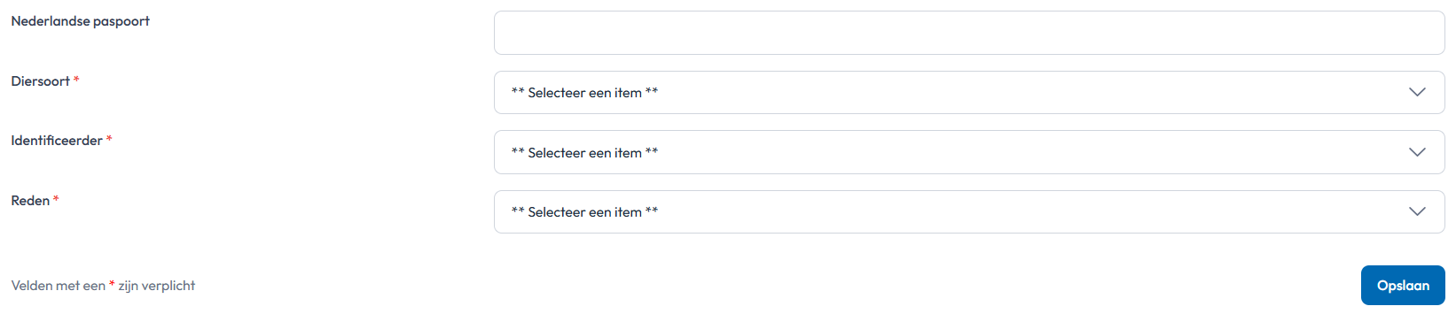 Paspoort invullen en afmelden