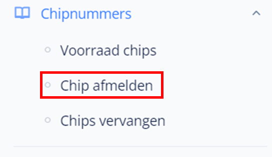 Chip afmelden