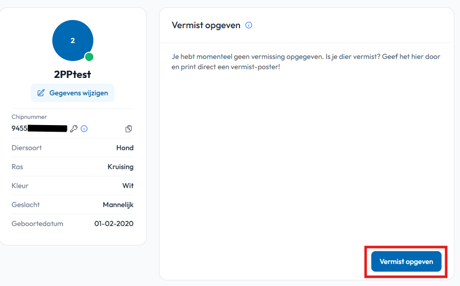 vermist melden